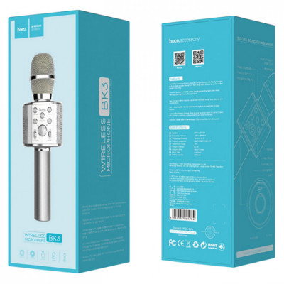 Микрофон Bluetooth HOCO BK3 Cool Sound KTV Silver (BS-000060366)