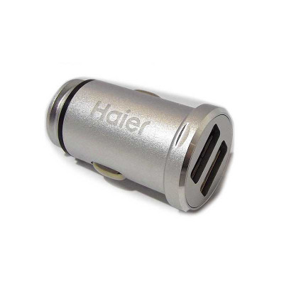 Автомобильное зарядное Haier HC005 (2USB/4.8A) Silver