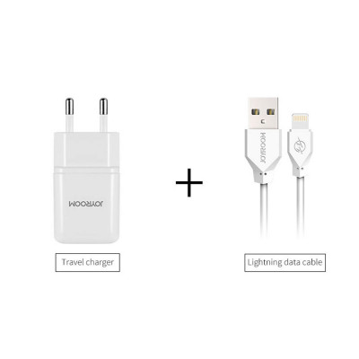 Сетевое зарядное и кабель Lightning Joyroom L-L119 UMI 1USB 2.4 A (EU) White (BS-000057442)