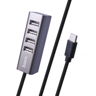 Hoco HB1 USB Hub Line Machine — USB To (4 USB) — Tarnish