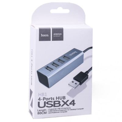 Hoco HB1 USB Hub Line Machine — USB To (4 USB) — Tarnish