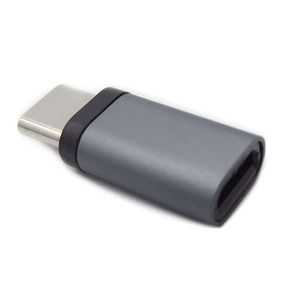Адаптер Type C Male - Micro USB Female TTech C01 metal серый