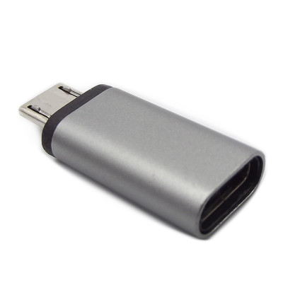 Адаптер Micro USB Male - Type C Female TTech Metal Adapter серый