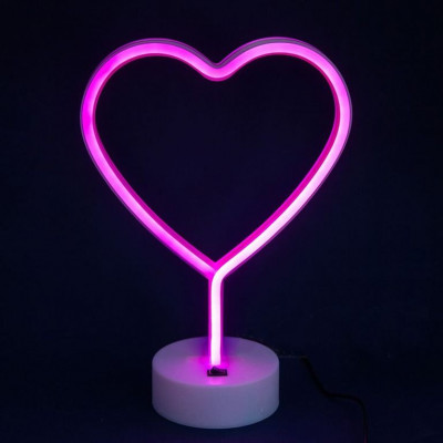 Детский настольный светильник-ночник TTech Neon Series Heart Pink