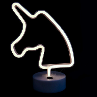 Детский настольный светильник-ночник TTech Neon Series Unicorn White