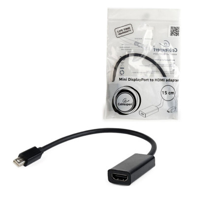 Кабель DisplayPort Mini Male - HDMI Female Cablexpert HDMIF-02 (15 см) черный