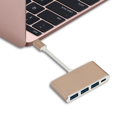 USB Hub Momax Type C 4 Ports 0.1m Gold (DHC1L) (BS-000042069)