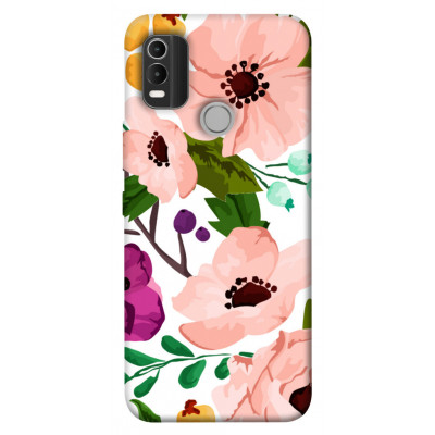 Чехол для Nokia C21 Plus Epik Print Series Акварельные цветы