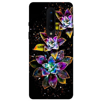 Чехол для OnePlus 8 Epik Print Series Flowers on black