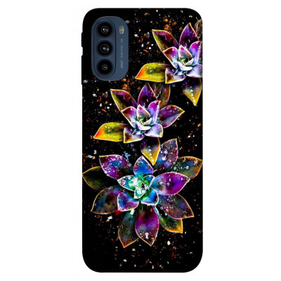 Чехол для Motorola Moto G41 Epik Print Series Flowers on black