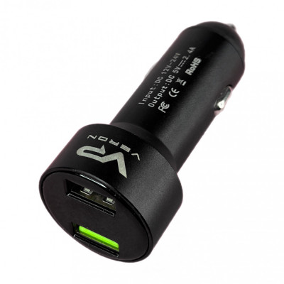 Автомобильное зарядное (АЗУ) Veron C-604A 2.4A (2 USB) Черный
