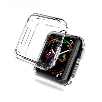 Чехол + защитное стекло для Apple Watch 44 mm TPU Acrylic Series Прозрачный