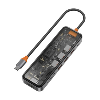 USB-хаб Type-C 7 в 1 WiWU Cyber CB007 Черный