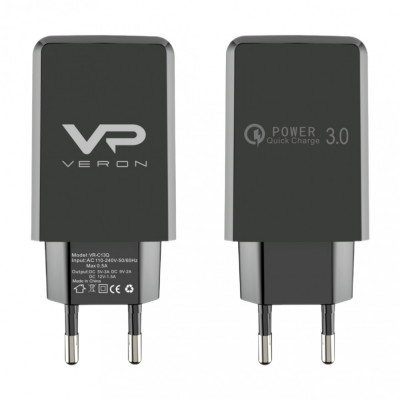 Сетевое зарядное (СЗУ) Veron VR-C13Q 3.0A (18W) Черный