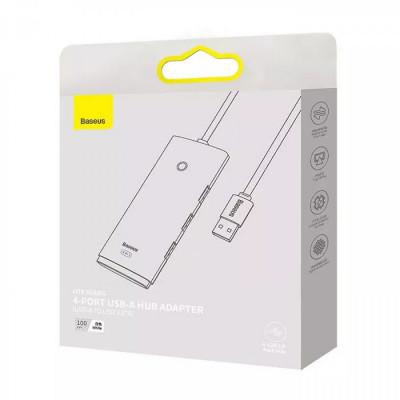 USB-хаб Baseus (WKQX0301) Lite Series 4-Port USB-A (USB-A to USB 3.0*4 ) 1m WKQX030101 Черный