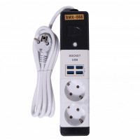 Сетевой удлинитель Sinmaxu SMX-066 4 USB , 2 Ports , 4.4A White (BS-000045370)