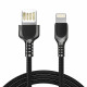 Кабель Veron LV01 Lightning USB (2.1A) (2m) Black (BS-000063784)