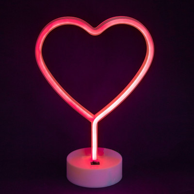 Детский настольный светильник-ночник TTech Neon Series Heart Red
