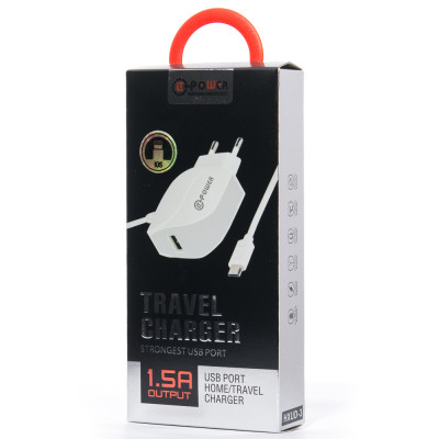 Сетевое зарядное (СЗУ) QLT-POWER HXUD-3 Lightning 1 USB White (6101429)
