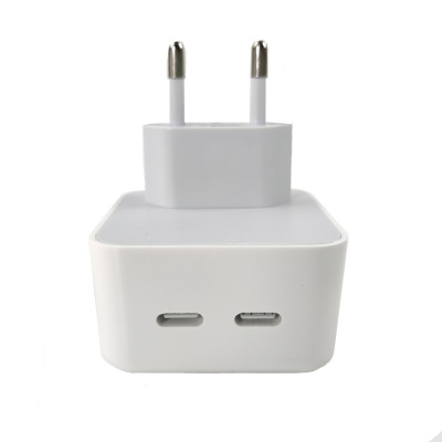 Сетевое зарядное (СЗУ) TTech 35W Dual USB-C Port Compact Power Adapter White (108554)