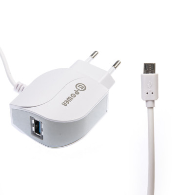 Сетевое зарядное (СЗУ) QLT-POWER HXUD-3 Micro 1 USB White (6100440)