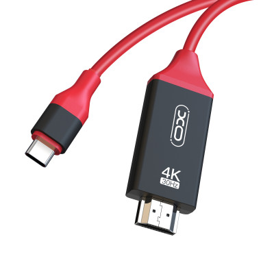 Кабель Type C-HDMI XO GB005 красный/Черный (2 м|2.1А)