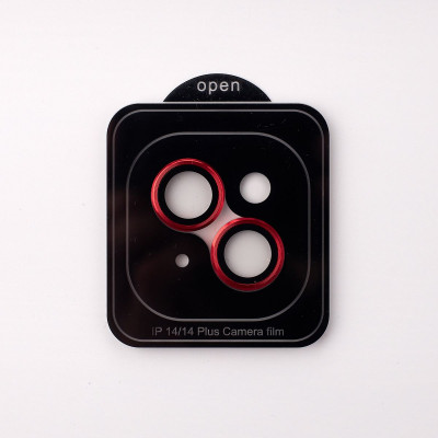 Защитное стекло на камеру для Apple iPhone 14/14 Plus DARK Series Красный