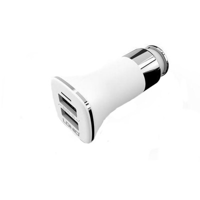 Автомобильное зарядное LDNIO DL-C301 + Lightninig кабель 2 USB 3.6A Белый