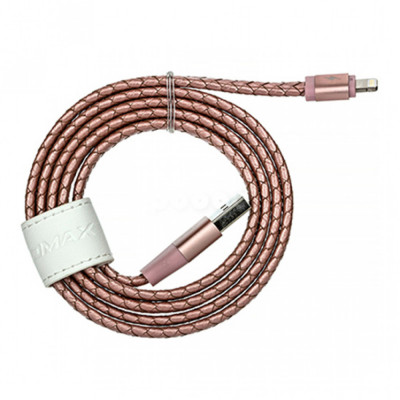 Кабель Momax Elite Link Pro Leather (DL2) Lightning USB (2.4A) (1m) Rose Gold (BS-000042036)
