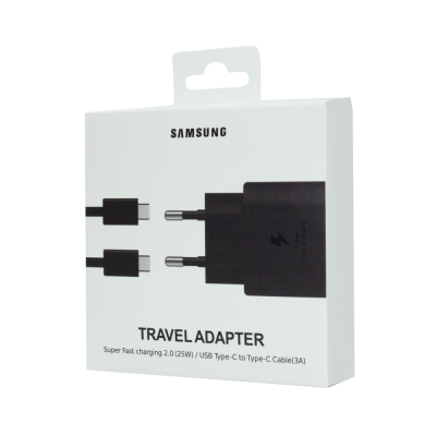 Сетевое зарядное (СЗУ) 25W PD Adapter USB-C with cable Type-C to Type-C Black (108926)