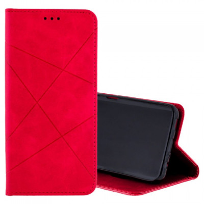 Чехол-книжка для Xiaomi Redmi Note 10/Redmi Note 10s TTech Business Leather Series Малиновый