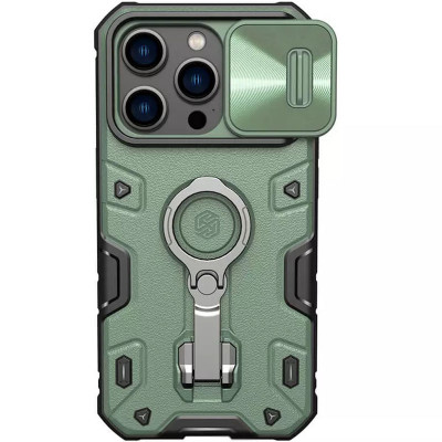 Чехол для Apple iPhone 14 Pro (6.1") Nillkin CamShield Armor Pro no logo (шторка на камеру) Зеленый