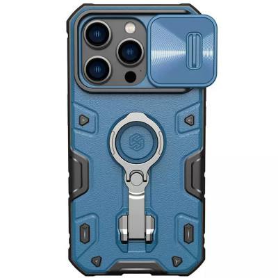 Чехол для Apple iPhone 14 Pro Max Nillkin CamShield Armor Pro no logo (шторка на камеру) Синий