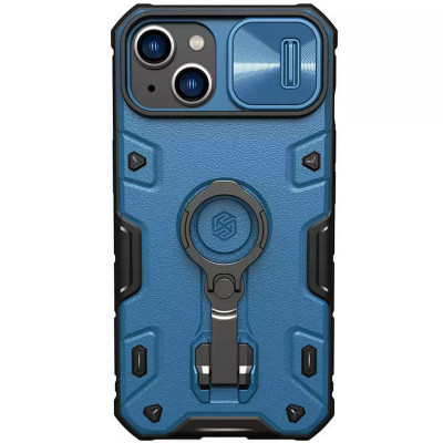 Чехол для Apple iPhone 14 (6.1") Nillkin CamShield Armor Pro no logo (шторка на камеру) Синий