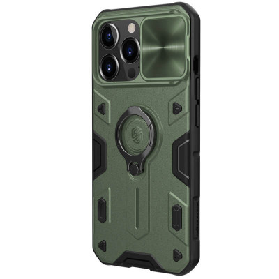 Чехол для Apple iPhone 12/12 Pro Nillkin CamShield Armor (шторка на камеру) Зеленый