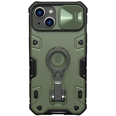 Чехол для Apple iPhone 14 Plus (6.7") Nillkin CamShield Armor Pro no logo (шторка на камеру) Зеленый