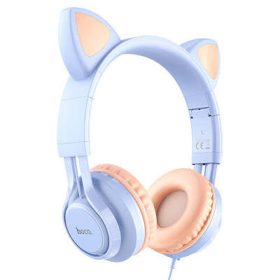 Наушники с ушками Hoco W36 Cat ear Синий