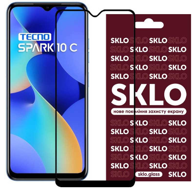 Защитное стекло для TECNO Spark 10C SKLO 3D (full glue) Черный