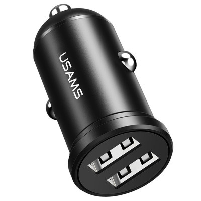 Автомобильное зарядное (АЗУ) Usams US-CC114 C20 Dual USB Mini Черный