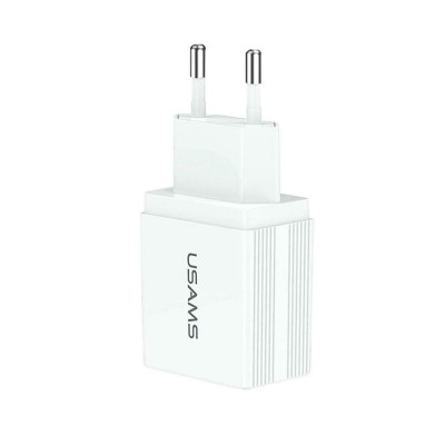 Сетевое зарядное (СЗУ) USAMS US-CC090 T24 2.1A Dual USB (EU) Белый