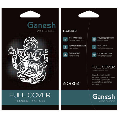 Защитное стекло для Apple iPhone 14 Pro (6.1") Ganesh (Full Cover) Черный