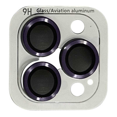 Защитное стекло на камеру для Apple iPhone 14 Pro (6.1") / 14 Pro Max (6.7") Epik Metal Classic (в упак.) Темно-Фиолетовый