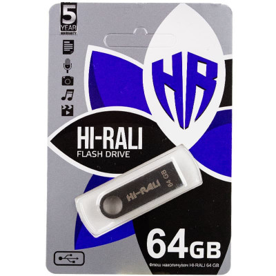 Флешка (флеш память USB) Hi-Rali Shuttle 64 GB Черный