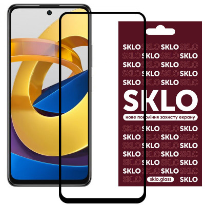 Защитное стекло для Xiaomi Poco M4 Pro 4G SKLO 3D (full glue) Черный