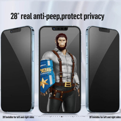 Защитное стекло для Apple iPhone 13 Pro / 13 / 14 (6.1") Blueo Full Cover Anti-Peep Черный