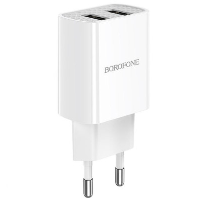 Сетевое зарядное (СЗУ) Borofone BA53A Powerway (2USB/2.1A) Белый