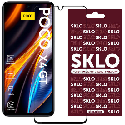 Защитное стекло для Xiaomi Poco X4 GT SKLO 3D (full glue) Черный