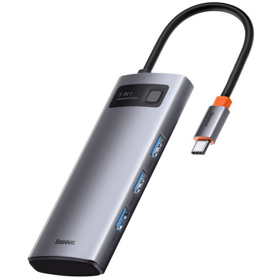 USB-хаб Baseus Metal Gleam Series 5-in-1 Type-C CAHUB-CX Серый