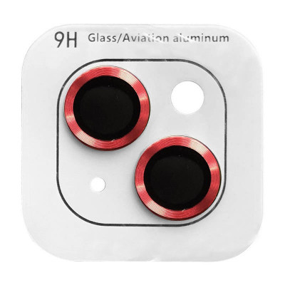 Защитное стекло на камеру для Apple iPhone 14 (6.1") / 14 Plus (6.7") Epik Metal Classic (в упак.) Красный