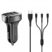 Автомобильное зарядное (АЗУ) Usams C13 2.1A Dual USB + U35 3IN1 Charging Cable (1m) Черный
